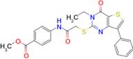 Methyl 4-(2-((3-ethyl-4-oxo-7-phenyl-3,4-dihydrothieno[3,2-d]pyrimidin-2-yl)thio)acetamido)benzoate