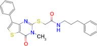 2-((3-Methyl-4-oxo-7-phenyl-3,4-dihydrothieno[3,2-d]pyrimidin-2-yl)thio)-N-(3-phenylpropyl)aceta...