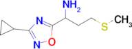 1-(3-Cyclopropyl-1,2,4-oxadiazol-5-yl)-3-(methylthio)propan-1-amine
