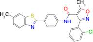 3-(2-Chlorophenyl)-5-methyl-N-(4-(6-methylbenzo[d]thiazol-2-yl)phenyl)isoxazole-4-carboxamide