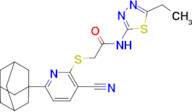 2-((6-(Adamantan-1-yl)-3-cyanopyridin-2-yl)thio)-N-(5-ethyl-1,3,4-thiadiazol-2-yl)acetamide