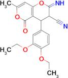 4-(3,4-diethoxyphenyl)-2-imino-7-methyl-5-oxo-2H,3H,4H,5H-pyrano[4,3-b]pyran-3-carbonitrile