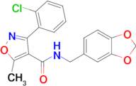 N-(benzo[d][1,3]dioxol-5-ylmethyl)-3-(2-chlorophenyl)-5-methylisoxazole-4-carboxamide