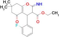 ethyl 4-(2-fluorophenyl)-2-imino-7,7-dimethyl-5-oxo-3,4,5,6,7,8-hexahydro-2H-1-benzopyran-3-carboxylate