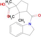 3-(Indoline-1-carbonyl)-1,2,2-trimethylcyclopentane-1-carboxylic acid