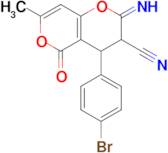 4-(4-bromophenyl)-2-imino-7-methyl-5-oxo-2H,3H,4H,5H-pyrano[4,3-b]pyran-3-carbonitrile