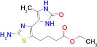 Ethyl 4-(2-amino-4-(5-methyl-2-oxo-2,3-dihydro-1H-imidazol-4-yl)thiazol-5-yl)butanoate