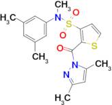 2-(3,5-Dimethyl-1H-pyrazole-1-carbonyl)-N-(3,5-dimethylphenyl)-N-methylthiophene-3-sulfonamide