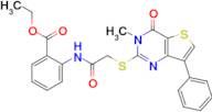 Ethyl 2-(2-((3-methyl-4-oxo-7-phenyl-3,4-dihydrothieno[3,2-d]pyrimidin-2-yl)thio)acetamido)benzoate