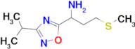 1-(3-Isopropyl-1,2,4-oxadiazol-5-yl)-3-(methylthio)propan-1-amine