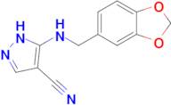 5-{[(2H-1,3-benzodioxol-5-yl)methyl]amino}-1H-pyrazole-4-carbonitrile