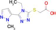 2-((4-Ethyl-5-(1-methyl-1H-pyrazol-5-yl)-4H-1,2,4-triazol-3-yl)thio)acetic acid