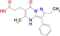 3-(2-Ethyl-5-methyl-7-oxo-3-phenyl-4,7-dihydropyrazolo[1,5-a]pyrimidin-6-yl)propanoic acid