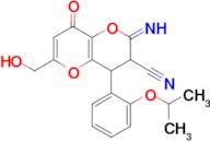 6-(hydroxymethyl)-2-imino-8-oxo-4-[2-(propan-2-yloxy)phenyl]-2H,3H,4H,8H-pyrano[3,2-b]pyran-3-carbonitrile