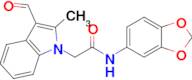 N-(benzo[d][1,3]dioxol-5-yl)-2-(3-formyl-2-methyl-1H-indol-1-yl)acetamide