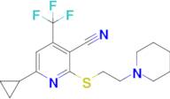 6-Cyclopropyl-2-((2-(piperidin-1-yl)ethyl)thio)-4-(trifluoromethyl)nicotinonitrile