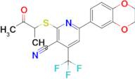 6-(2,3-Dihydrobenzo[b][1,4]dioxin-6-yl)-2-((3-oxobutan-2-yl)thio)-4-(trifluoromethyl)nicotinonit...