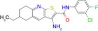 3-Amino-N-(3-chloro-4-fluorophenyl)-6-ethyl-5,6,7,8-tetrahydrothieno[2,3-b]quinoline-2-carboxamide