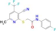2-((3-Cyano-6-methyl-4-(trifluoromethyl)pyridin-2-yl)thio)-N-(4-fluorophenyl)acetamide