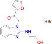 1-(Furan-2-yl)-2-(2-((2-hydroxyethyl)amino)-1H-benzo[d]imidazol-1-yl)ethan-1-one hydrobromide