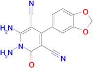 1,6-Diamino-4-(benzo[d][1,3]dioxol-5-yl)-2-oxo-1,2-dihydropyridine-3,5-dicarbonitrile