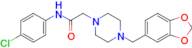 2-(4-(Benzo[d][1,3]dioxol-5-ylmethyl)piperazin-1-yl)-N-(4-chlorophenyl)acetamide