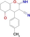 2-imino-4-(4-methylphenyl)-5-oxo-3,4,5,6,7,8-hexahydro-2H-1-benzopyran-3-carbonitrile