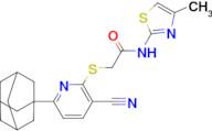 2-((6-(Adamantan-1-yl)-3-cyanopyridin-2-yl)thio)-N-(4-methylthiazol-2-yl)acetamide