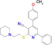 4-(4-Methoxyphenyl)-6-phenyl-2-((2-(piperidin-1-yl)ethyl)thio)nicotinonitrile