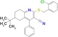 6-(Tert-butyl)-2-((2-chlorobenzyl)thio)-4-phenyl-5,6,7,8-tetrahydroquinoline-3-carbonitrile