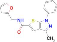 N-(furan-2-ylmethyl)-3-methyl-1-phenyl-1H-thieno[2,3-c]pyrazole-5-carboxamide