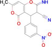 2-imino-7-methyl-4-(3-nitrophenyl)-5-oxo-2H,3H,4H,5H-pyrano[4,3-b]pyran-3-carbonitrile