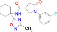 1-(3-Fluorophenyl)-N-(1-(3-methyl-1,2,4-oxadiazol-5-yl)cyclohexyl)-5-oxopyrrolidine-3-carboxamide