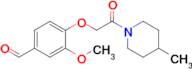 3-Methoxy-4-(2-(4-methylpiperidin-1-yl)-2-oxoethoxy)benzaldehyde