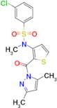 3-Chloro-N-(2-(3,5-dimethyl-1H-pyrazole-1-carbonyl)thiophen-3-yl)-N-methylbenzenesulfonamide