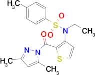 N-(2-(3,5-dimethyl-1H-pyrazole-1-carbonyl)thiophen-3-yl)-N-ethyl-4-methylbenzenesulfonamide