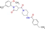 4-Ethyl-N-(1-(1-(2-methoxy-5-methylphenyl)-5-oxopyrrolidine-3-carbonyl)piperidin-4-yl)benzamide