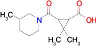 2,2-Dimethyl-3-(3-methylpiperidine-1-carbonyl)cyclopropane-1-carboxylic acid