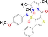 2-(3,5-Dimethyl-1H-pyrazole-1-carbonyl)-N-(4-methoxyphenyl)-N-methyl-4-phenylthiophene-3-sulfonami…