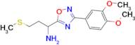 1-(3-(3,4-Dimethoxyphenyl)-1,2,4-oxadiazol-5-yl)-3-(methylthio)propan-1-amine