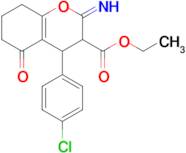 ethyl 4-(4-chlorophenyl)-2-imino-5-oxo-3,4,5,6,7,8-hexahydro-2H-1-benzopyran-3-carboxylate