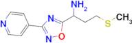 3-(Methylthio)-1-(3-(pyridin-4-yl)-1,2,4-oxadiazol-5-yl)propan-1-amine