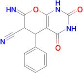 7-imino-2,4-dioxo-5-phenyl-1H,2H,3H,4H,5H,6H,7H-pyrano[2,3-d]pyrimidine-6-carbonitrile