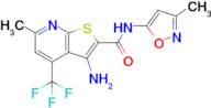 3-Amino-6-methyl-N-(3-methylisoxazol-5-yl)-4-(trifluoromethyl)thieno[2,3-b]pyridine-2-carboxamide