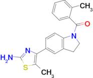 (5-(2-Amino-5-methylthiazol-4-yl)indolin-1-yl)(o-tolyl)methanone