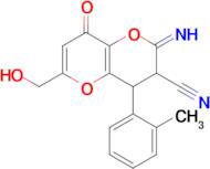 6-(hydroxymethyl)-2-imino-4-(2-methylphenyl)-8-oxo-2H,3H,4H,8H-pyrano[3,2-b]pyran-3-carbonitrile