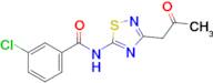 3-Chloro-N-(3-(2-oxopropyl)-1,2,4-thiadiazol-5-yl)benzamide