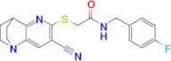 2-((7-Cyano-3,4-dihydro-2H-1,4-ethano-1,5-naphthyridin-6-yl)thio)-N-(4-fluorobenzyl)acetamide