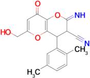 4-(2,5-dimethylphenyl)-6-(hydroxymethyl)-2-imino-8-oxo-2H,3H,4H,8H-pyrano[3,2-b]pyran-3-carbonitrile