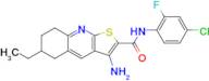 3-Amino-N-(4-chloro-2-fluorophenyl)-6-ethyl-5,6,7,8-tetrahydrothieno[2,3-b]quinoline-2-carboxamide